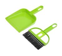 MOTHNUR Mini Hand Broom and Dustpan Set for Precise Desktop Cleaning Compact Space-Saving Design Soft Bristle Sweeping Brush for Keyboards Electronics Car and Animal Waste Portable Green