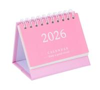 MOTHNUR Mini Standing Flip Desk Calendar Monthly Planner for Home Office Use Elegant Pink Design with Extended Daily Scheduling for Professionals and Gift Giving