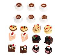 MOTHNUR Miniature Faux Desserts for Display Dollhouse Accessories Realistic Fake Cake and Coffee Mugs Creative Play Food Cake Ornaments with Multiple Styles for Dollhouse Kitchen Bakery