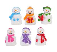 MOTHNUR Miniature Snowman Figurines Xmas Decorations for Tabletop and Garden Resin Miniature Snowman Set 6pcs Mixed Styles Micro Landscape Accessories for Christmas Scene Diy