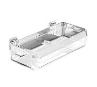 MOTHNUR Multi-function Reptile Feeder Bowl with Suction Cup Large Transparent Anti-escape Dish for Food and Water Safe Smooth Edges Pet Feeding Accessory for Lizards Tortoises Snakes and