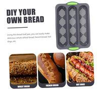 MOTHNUR Multi-Function Silicone Oven Bread Pan with Three Slots Non-Stick Loaf Mold for Baking Baguette and Hot Dog Bread Food Grade Flexible Baking Supply for Home and Professional Use