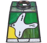 MOTHNUR Multicolored Square Glass Lamp Shade French Dove Stained Glass Cage Decorative Pendant Cover for Floor Table Lamps Bathroom Kitchen Easy Installation