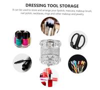 MOTHNUR Multifunctional Silver Crystal Makeup Brush Holder Desktop Organizer Pen Container for Cosmetic Storage and Stationery Design for Bedroom Dressing and Use