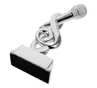 MOTHNUR Music Microphone Trophy for Singing Contests with Silver Surface and Decorative Notes Designed for Party Supplies and Music Lovers