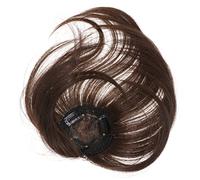 MOTHNUR Natural Air Bangs Hair for Women Invisible Lightweight French Style Clip Fringe Heat Resistant Synthetic Hair Extension Easy One Hairstyle Change Fashionable Cold Brown Wig Patch