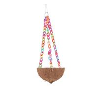MOTHNUR Natural Coconut Shell Bird Hammock Swing for Parrots and Pets Comfortable Smooth Surface Hanging Nest Multi-functional Decorative Birdcage for Garden Porch Easy Random Color