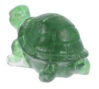 MOTHNUR Natural Crystal Small Turtle Figurine Animal Ornament for Home Office Decor Lightweight Desktop Sculpture with Green Glass Accent Easy-clean Garden Sculpture
