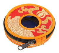 MOTHNUR Nepal Handcrafted Meditation Bell Storage Pouch Cymbals Holder Protective Sleeve with Delicate Pattern Lightweight Portable Case for Tingsha Tibetan Bells Random Color