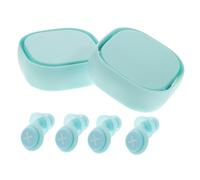 MOTHNUR Noise Reduction Earplugs 4pcs 2 Sets Double Layer Silicone Ear Plugs with Storage Case for Sleeping Snoring Soundproof Ear Protection in Blue