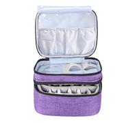 MOTHNUR Oxford Cloth Essential Oils Holder Nail Polish Storage Bag with Handle Double Large Capacity Travel Cosmetic Organizer Pouch for Bottles and Makeup Products