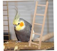 MOTHNUR Parrot Wooden Climbing Ladder with Hooks for Cage Hanging Exercise and Entertainment for Small Birds and Parakeets Promotes Muscle Strength and Balance Natural Wood
