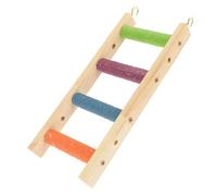 MOTHNUR Parrot Wooden Ladder Bird Climbing Toy with Nail Filing Function 4-tier Pet Climbing Ladder Platform for Hamsters, Chinchillas, Rats and Small Birds in Cage