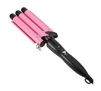 MOTHNUR Pink Triple Rod Roll Hair Curler with Thermal Control Ceramic PTC Heating Slip Handle Fast Heat for Salon and Home Use UK Plug Compatible