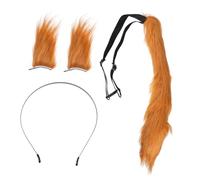 MOTHNUR Plush Fox Ear Headdress and Tail Creative Shaggy Faux Animal Costume Accessories for Halloween Cosplay Stage Performances Soft Comfortable Wear Friends and Family