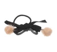 MOTHNUR Plush Hair Scrunchy Set of 2 Winter Ponytail Hair Ties for Women Cute Ball Tassel Design Soft and Cozy for Everyday Use