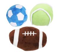 MOTHNUR Plush Mini Sports Balls for Dogs and Cats Soft Chew Trio Including Soccer Tennis and Football Interactive Pet for Teething and Play Bite-resistant Short Plush with Oral Health