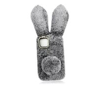MOTHNUR Plush Rabbit Soft Tpu Phone Case for Pixel Protective Decorative Shell with Furry Surface Scratch and Bump Resistant Easy to Install and Remove Dark Gray