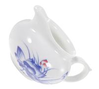 MOTHNUR Porcelain Gravy Boat with Handle Blue and White Ceramic Sauce Jug Lotus Pattern Serving Pitcher for Dining Table and Restaurant Use