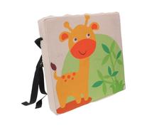 MOTHNUR Portable Giraffe Booster Seat Cushion for Dining Table Breathable Printed Linen Fabric with Non-Slip Straps Supportive Thick Pad for Comfortable Sitting and Learning