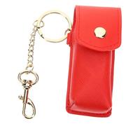 MOTHNUR Portable Lipstick Holder Keychain Bag Red Transparent Lip Balm Carrier for Travel Hiking Camping Parties Gift for Women