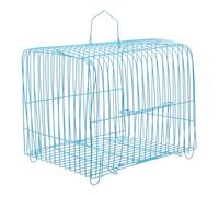 MOTHNUR Portable Metal Bird Travel Cage for Small Parrots and Parakeets, Medium Blue Half-round Carrier Suitable for Cockatiels, Conures, and Budgies