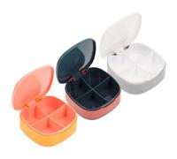 MOTHNUR Portable Pill Organizer Box Set 3pcs with Lid, Mini Sealed Daily Medicine Case in Blue, Pink Grey for Travel and Storage