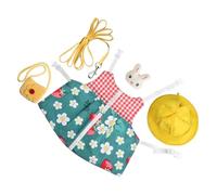 MOTHNUR Rabbit Harness Vest with Traction Rope for Small Rabbits Comfortable Outdoor Leash Breathable Pet Dress for Bunny Walking and Control Stylish Green Floral Design Random Color