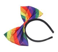 MOTHNUR Rainbow Bowknot Headband for Women Stretchy Comfortable Cloth Hair Accessory Vibrant Pride Colors for Parties Parades Community Events Skin Friendly Breathable Design