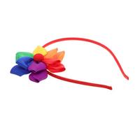 MOTHNUR Rainbow Floral Headband Soft Ribbon Spring Flower Hair Hoop for Women Festival Birthday Party Colorful Bohemian Style Comfortable Hair Accessory