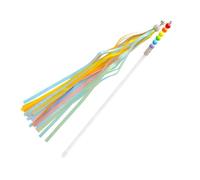 MOTHNUR Rainbow Tassel Cat Toy Stick with Bell Interactive Pretty Cat Teaser 31cm Long Wand for Indoor Play Children’s Birthday Girl’s Performance Prop