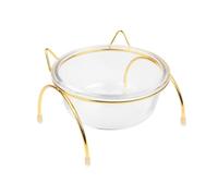 MOTHNUR Raised Glass Tilted Pet Bowl Elevated Slant Design High Food Dish for Cats and Dogs, Single Glass Feeding Bowl for Vomiting Prevention and Whisker Relief