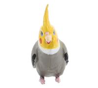 MOTHNUR Realistic Cockatiel Parrot Figurine Solid Static Wildlife Model Highly Detailed Miniature Bird Sculpture for Outdoor Garden and Modern Home Decoration