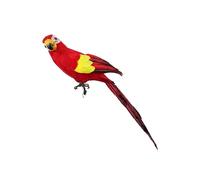 MOTHNUR Red Artificial Parrot Decoration Lifelike Bird Model for Home Office Garden Crafts Ornament Simulation Sparrow Adornment for Balcony Lawn Desk
