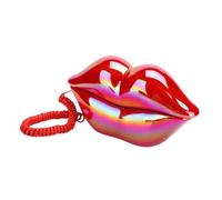 MOTHNUR Red Lip Corded Landline Phone Desk Ornament Decorative Lips Shaped Retro Telephone for Home Office Use