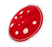 MOTHNUR Red Mushroom Hat with Faux Pearl Chain Comfortable Cosplay Accessory for Party Favors Stage Performance and Costume Role Play Unique Decorative Headwear for Adults