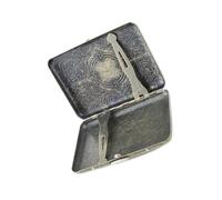 MOTHNUR Retro Stainless Steel Cigarette Case Vintage Portable Smoking Box with Ergonomic Design and Secure Protective Cover for Home Car and Outdoor Use