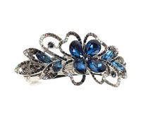 MOTHNUR Rhinestone Flower Spring Hair Clip for Women and Elegant Decorative Hair Barrette with Non-slip Design Charming Blue Floral Hairpin for Parties Birthdays and Everyday Styles