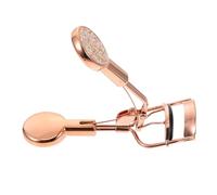 MOTHNUR Rose Gold Eyelash Curler with Curved Stainless Steel Clamp Ergonomic No-Pinch Design for Natural Lash Curling Compact Portable Beauty Tool with Replacement Pads for Beginners and