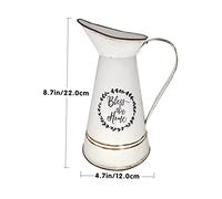 MOTHNUR Rustic Country Style Flower Pot Vintage White Embossed Lettering Small Dried Flower Vase for Home Decor Wedding Party Anniversary Office Study Ornament
