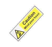 MOTHNUR Self-adhesive Watch Your Head Warning Label Low Overhead Caution Sign Safety Sticker with Bold Font for Reminder