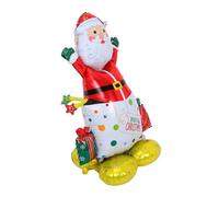 MOTHNUR Self Standing Christmas Inflatable Santa Claus Balloon Lightweight Wind Resistant Holiday Foil Decoration for Party Store Mall Entrance Festive Xmas Photo Prop