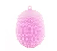 MOTHNUR Silicone Bathing Brush Shower Scrubber Stretchy Multi-Purpose Cleaning Tool for Body Fruits (Food Grade, 5.4 X 3.54 X 0.5 Inch, Pink) for Teens Babies
