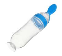 MOTHNUR Silicone Food Feeder Spoon with Soft Flexible Feeding Tip Squeeze Feeding Bottle for Weaning Food Dispensing Essential Tip Suction Base for Mess Mealtime
