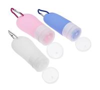 MOTHNUR Silicone Travel Bottles Set 7pcs Refillable Squeeze Bottles Pvc Bag Keychains Toiletries Shampoo Conditioner