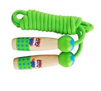 MOTHNUR Skipping Rope with Wood Handles and Cotton Rope Fitness Equipment for Aged Safe Exercise for Cardiovascular and Coordination Training Green Owl