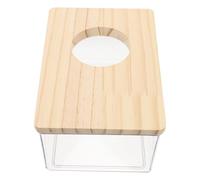 MOTHNUR Small Animal Hamster Sand Bath Box Wood Frame Mini Pet Bathtub for Dwarf Hamsters and Gerbils Bathing and Digging
