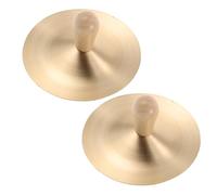 MOTHNUR Small Copper Finger Cymbals with Handles for Lightweight Mini Percussion Instruments for Rhythm Building Dance Practice and Musical Play in School Parties