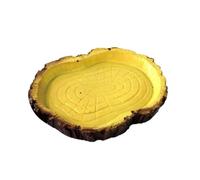 MOTHNUR Small Resin Reptile Food Basin with Tree Bark Texture Pet Feeder for Lizards Snakes Turtles Natural Rock Color Feeding Dish for Terrarium with Anti-escape Design Random Color