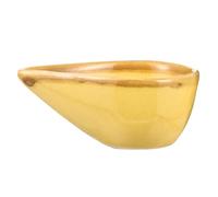 MOTHNUR Small Yellow Crackle Glaze Ceramic Dish Essential Oil Diffuser Plate Mud Mask Holder Porcelain Bowl for Aromatherapy and Facial Mask Mixing in Beauty Salons